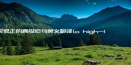 三观很正的高级短句英文翻译(a high-level sentence with positive values)